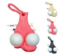 Générique Support De Balle De Golf Et Support De Tee De Golf, Sac À Testicules, Accessoire De Transport Double Balle avec Mousqueton, Accessoire Portable Fantaisie pour Sac (Pink)