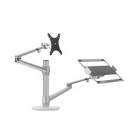 Générique Support de Bureau for Ordinateur Portable et Moniteur LCD de 17 à 34 Pouces, Support de Bureau à Double écran(Light Grey)