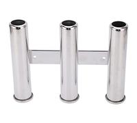 Générique Support De Canne à Pêche en Acier Inoxydable 304, Support De Rangement De Canne à Pêche à Trois Tubes, Accessoires Marins Résistants à La Corrosion