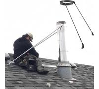 Générique Support de cheminée en Acier Inoxydable Extensible et réglable, Compatible avec Les conduits de poêle argentés, Support de stabilisation et de Protection Universel pour Conduit de cheminée,