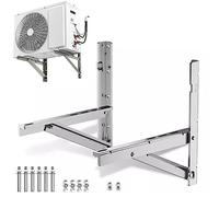 Générique Support de climatiseur réglable, Support Mural Robuste pour climatiseurs jusqu'à 400 kg, Acier résistant aux intempéries, Installation Facile, 50 x 55 cm, Finition argentée