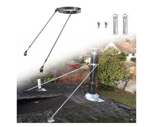 Générique Support de Conduit de cheminée pour poêle à Bois - Support de Toit réglable pour Ventilation/Conduit - Support Rond Durable (diamètre de l'anneau 270 mm (10 3/5"))