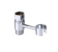 Générique Support de douchette à Main for Salle Bain, Support pommeau Douche en Laiton Noir/chromé, Valve rotative 360°, Accessoire for Bouchon siège(Silver)