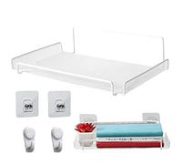 Générique Support de,Étagère Murale avec Bord surélevé - WiFi Router TV Box, WiFi Télécommande Boîte De Rangement pour Chambre, Salon 11,8 '' X 6,7 '' X 2,4 ''