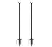 Générique Support de Guirlande Lumineuse et Poteau d'Éclairage Extérieur en Métal - 2X pour Pelouse, Jardin et Patio avec Cordes
