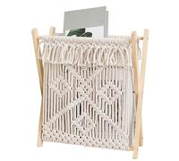 Générique Support de livre Boho, support de livre en macramé | Support à livres tissé en corde de coton - Panier de rangement pour journaux, support debout multifonctionnel pour journaux