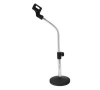 Générique Support de Microphone de Bureau en Fer Base Ronde Stable et Bras Flexible Réglable, Adapté aux Réunions et Enregistrements Studio