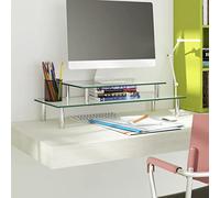 Générique Support de Moniteur à 2 Niveaux Verre Transparent,Appareils électroniques, Vidéo, Accessoires vidéo, Accessoires pour écrans d'ordinateur, (Poids 4.2KG)