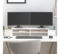 Générique Support de Moniteur Blanc 100x27,5x15 cm Bois de pin Solide,Appareils électroniques,Accessoires électroniques,Accessoires pour Ordinateurs,Supports pour Ordinateurs,Blanc,5.36 KG,813970