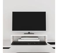 Générique Support de Moniteur Blanc 50x27x10 cm Bois de pin Solide,Appareils électroniques,Accessoires électroniques,Accessoires pour Ordinateurs,Supports pour Ordinateurs,Blanc,1.52 KG,813945