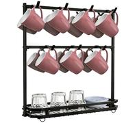 Générique Support De Mug Pour Café,Support De Tasse De Bureau Avec 14 Crochets - pour théière de bureau | Pour voiture bar mur cuisine comptoir bureau bateau café table à manger