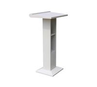Générique Support De Podium en Métal, Bureau Debout Robuste avec Étagère De Rangement, Support De Livre for Ordinateur Portable, Capacité De Charge De 150 Kg for Conférence(White)