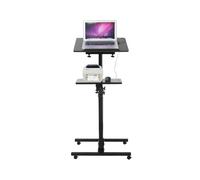 Générique Support De Podium Mobile À 2 Niveaux, Bureau Debout Réglable en Hauteur, Livre for Ordinateur Portable, avec Étagère Supérieure Inclinée 45°, Capacité Charge 60 Kg(Black)