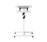 Générique Support De Podium Mobile À 2 Niveaux, Bureau Debout Réglable en Hauteur, Livre for Ordinateur Portable, avec Étagère Supérieure Inclinée 45°, Capacité Charge 60 Kg(White)