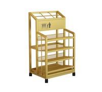 Générique Support De Porte-parapluie À 5 Niveaux For L'entrée, Support De Cannes En Fer, Bac De Rangement For Parapluie Sur Pied, For Bureau, Maison, Hôtel, Boutique(Gold,32x32x70cm)