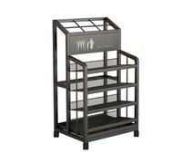 Générique Support De Porte-parapluie À 5 Niveaux For L'entrée, Support De Cannes En Fer, Bac De Rangement For Parapluie Sur Pied, For Bureau, Maison, Hôtel, Boutique(Black,32x32x70cm)