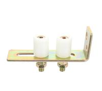 Générique Support de Poteau en L pour Porte Coulissante avec Double Rouleaux en Nylon Solide Guide de Coulisseau Réglable Anti-Déraillement Compatible Portails Coulissants