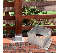Générique Support de Poteau Robuste en Acier Inoxydable, Base pour Poteau en béton pour terrasse en Bois ou clôture, avec entretoise et vis à tête carrée pour protéger Les colonnes de Jardin