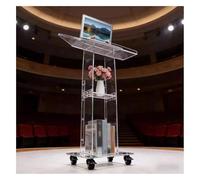 Générique Support De Présentation for Salle De Classe avec Haut-Parleur for Enseignant, Podium De Pupitre À roulettes, avec Étagère Supérieure Inclinée Et Armoires De Rangement