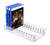 Générique Support de rangement de jeux vidéo en acrylique pour PS5 PRO, support de rangement de boîtes de cartes de jeux, support de rangement de CD pour 12 boîtes de jeux (transparent) (Transparent)
