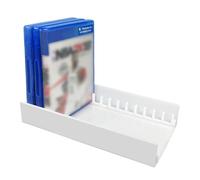 Générique Support de rangement de jeux vidéo en acrylique pour PS5 PRO, support de rangement de boîtes de cartes de jeux, support de rangement de CD pour 12 boîtes de jeux (transparent) (Blanc)