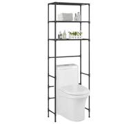 Générique Support de Rangement de Toilette à 3 Niveaux Noir 53x28x169 cm, Maison & Jardin, Accessoires de Salle de Bain, Porte-Serviettes, Noir, (Poids 1.6KG)