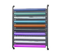 Générique Support De Rangement for 8 À 20 Rouleaux De Tissu,Textile avec Tige De Suspension Réglable,Mural for Rouleau De Vinyle,for Présentation Nappes Et Papier Peint(Can Hang 10 Rolls)