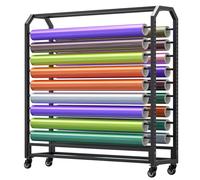 Générique Support de Rangement Mobile pour Films vinyles avec roulettes - Présentoir réglable pour Films de Voiture à Changement de Couleur, Organiseur à 14 tiges pour Tissus, Papier Peint, nappes et