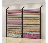 Générique Support de Rangement Mural Robuste en Acier avec Tringle réglable pour Rouleaux de Tissu, idéal pour Les Rouleaux de Vinyle, de Cuir, de Film pour vitres et de Papier Peint (2 rangées - 342