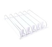 Générique Support De Rangement pour Réfrigérateur, Distributeur De Boissons à Réapprovisionnement Automatique, Tige De Poussée à Ressort Réglable, Matériau en Plastique Abs Recyclé (White)