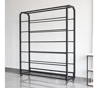 Générique Support de Rangement pour Rouleaux de Tissu avec Barre de Suspension réglable, Grande capacité, en Acier Robuste et à roulettes. Organisateur Mobile pour Rouleaux de Cuir, Films pour vitres