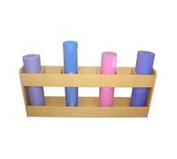 Générique Support de Rangement pour Tapis de Yoga à 7 Compartiments, Support de Sol en Bois pour Tapis de Yoga pour Salle de Sport à Domicile, Organisateur de Tapis pour écoles maternelles (
