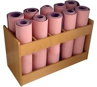 Générique Support de Rangement pour Tapis de Yoga, Support lesté pour Tapis de Yoga, Support de Rangement Multifonctionnel pour la Maison/l'école, présentoir pour Tapis d'exercice (Naturel,