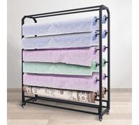 Générique Support de Rangement réglable pour Rouleaux de Tissu, pouvant contenir de 8 à 20 Rouleaux ; Organisateur Mobile pour Rouleaux de Vinyle, Cuir et Rideaux - Solution idéale pour Votre Atelier