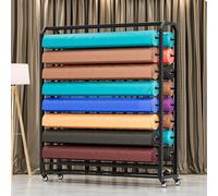 Générique Support de Rangement Robuste pour Rouleaux de Tissu avec Tige réglable - Organisateur pour Vinyle, Cuir, Film pour vitres et Papier Peint - Support Mobile en Acier avec roulettes pour Usage