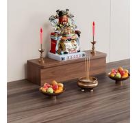 Générique Support De Statue De Bouddha pour Bureau - Chinois en Bois pour Guan Gong, Sanctuaire De Méditation avec Étagère Pagode(A,50CM)