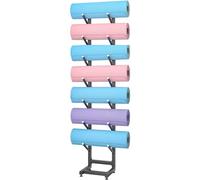 Générique Support de Tapis de Yoga en Acier, Support de Rouleau en Mousse, étagère de présentation de Rouleau en Mousse de Skateboard, Organisateur de Tapis de Yoga Simple et Double Face, su