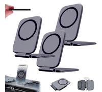 Générique Support De Téléphone Magnétique Pliable Anti-Vibrations pour Voiture, Modèle 2026, Ultra-Fin Et Pliable, Réglable à 270°, avec Support Multifonctionnel pour Tableau De Bord(3PCS)