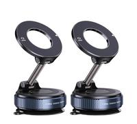 Générique Support de téléphone magnétique Pliable for Voiture, Support sous Vide réglable à 360 degrés for Une Utilisation Multi-Surfaces(K007 Black 2Set)