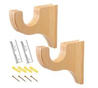 Générique Support De Tringle - Bois 14,3x12,1x2,5 Cm, Crochets pour Rideaux | Mural, Supports Tige Drapé en L'installation Fenêtre, Utilisation Décoration