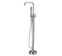 Générique Support de Tuyau d'arrosage autoportant avec Robinet et douchette rotative - Colonne d'eau argentée pour Un arrosage et Un Lavage efficaces dans Votre Jardin