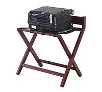 Générique Support de Valise Pliable - Porte-Bagages pour valises pour Chambre à Coucher, Support de Bagages en Bois, Organisateur d'étagère à Bagages avec Dossier, Support de Valise pour mai