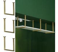 Générique Support d'étagère Industriel, étagère Tubulaire à Fixation Plafond 30 cm x 30 cm, Support de Suspension métallique pour Cuisine, Salle à Manger ou Bar, Lot de 3