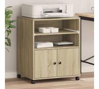 Générique Support d'imprimante avec roulettes chêne Sonoma 60x48x74 cm, Accessoires pour imprimantes, copieurs et télécopieurs, Supports pour imprimante, Brun, (Poids 26.6KG)-0634