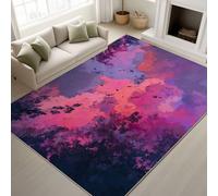 Générique Support en TPR & Autocollants Antidérapants Tapiss -Arbres, Oiseaux Aube, Esthétique 60 cm x 120 cm - Lavable Tapis de Chambre Doux Tapis Poil Court de Salon Chambre Salle a Mang - Mauve