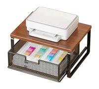 Générique Support Imprimante Bureau,avec Panier de Rangement Multifonction,Petit Support d'Imprimante pour Bureau | pour Four Grille- Comptoir de Cuisine, Salon de Loisirs Créatifs, Maison