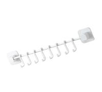 Générique Support Mural avec 8 Crochets Amovibles Blanc Gain de Place en Aluminium et Ps pour Ustensiles Cuisine pour Salle de Bain ou Armoire