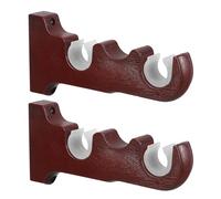 Générique Support Mural Double pour Tringle à Rideaux en Bois Rouge, Lot de 2, Fixation Robuste pour Barre Suspendre Rideaux, Compatible Salon et Chambre, Design Naturel et Facile