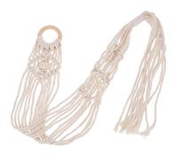 Générique Support Mural en Macramé en Corde de Coton Beige pour Guitare et Ukulélé, Décoratif et Résistant, Style Pastoral Chic pour Décoration Murale la Maison