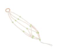 Générique Support Mural Macramé en Perles de Bois pour Pot de Fleurs Suspendu, Corde en Coton, Décor Nordique Fruit Vert, Cintre Ménager pour Plantes D’intérieur et Extérieur, Décoration